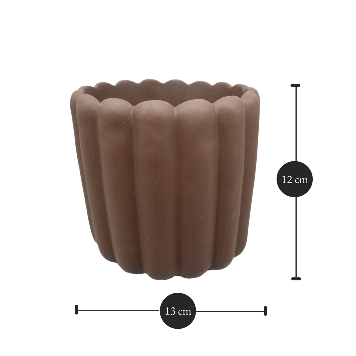 Babu Ribbed  Pot "Small" : Dimensions: 10 cm x 8 cm (Diameter x Height)