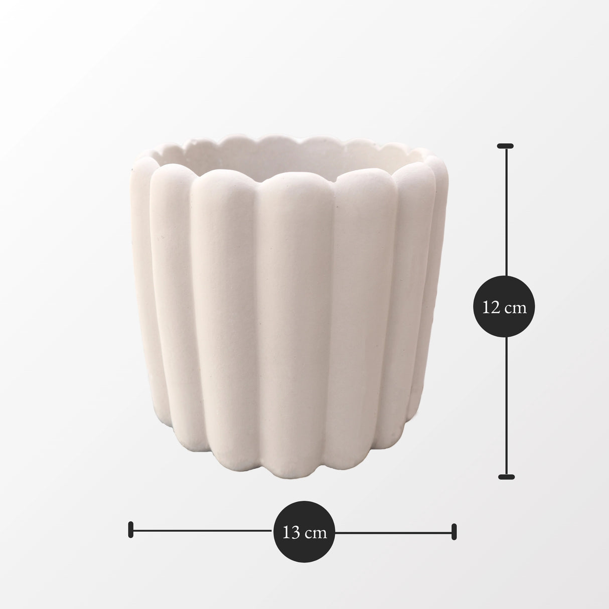 Babu Ribbed  Pot "Small" : Dimensions: 10 cm x 8 cm (Diameter x Height)