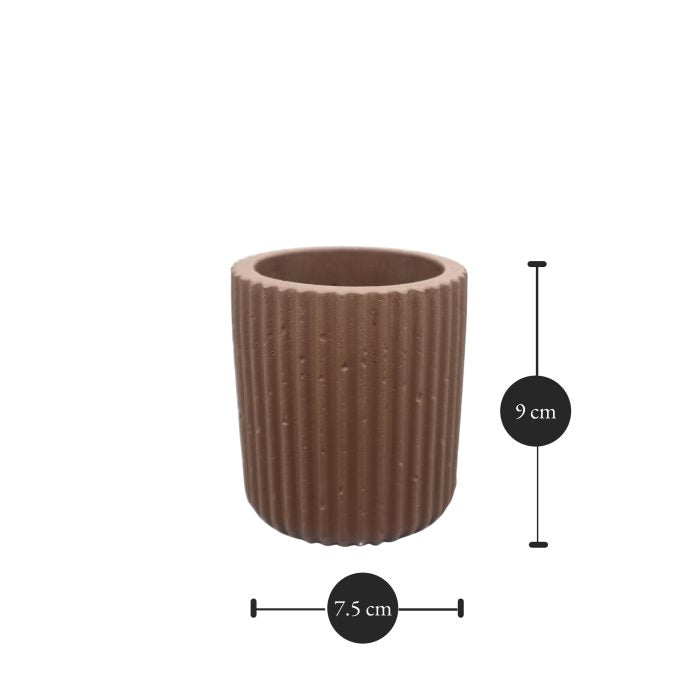 Sharon Ribbed Flower Pot:  Dimensions: 7.5 cm x 9 cm (Diameter x Height)